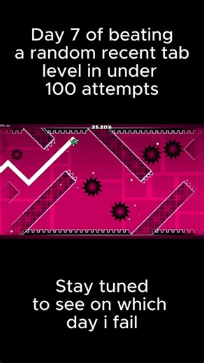 Day 7 of beting a random recent tab level #gd #geometrydash #shorts #recentyab
