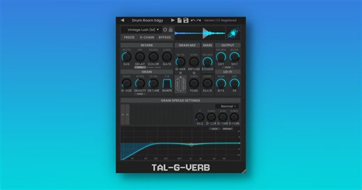 TAL Software releases TAL-G-Verb reverb effect plugin