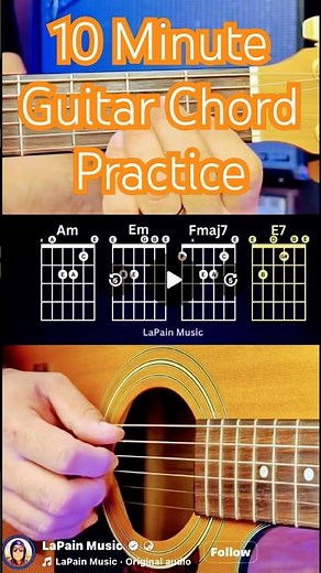 10 Minute Guitar Chord Practice | Easy Beginner Progressions