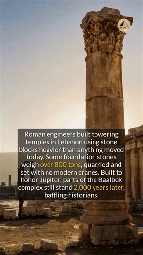 17K views · 196 reactions | Ancient Roman engineers in Lebanon moved 800-ton stone blocks with no modern cranes. #ancienthistory #archaeology #history | Revealed | Facebook