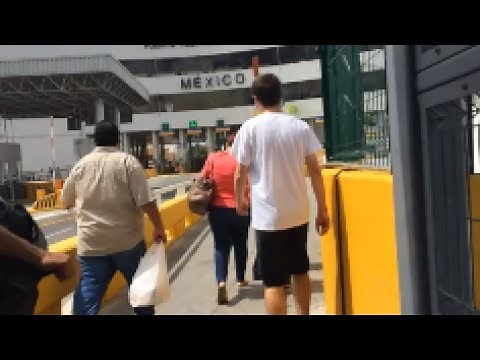 Walking Across the Border Into Mexico - Pedestrian Bridge from Laredo, Texas to Nuevo Laredo