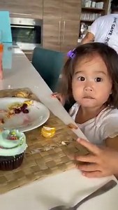 If you have the patience to watch this you will see how Caylee wanted to eat a cupcake. We didn’t let her until she ate her food first 😁 | Teach with Joy