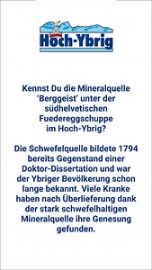 Die Mineralquelle ‘Berggeist’ unter der südhelvetischen Fuedereggschuppe im @hoch_ybrig ist auf die Freisetzung von Schwefelwasserstoff aus Gips zurückzuführen. Gips dürfte etwa im Surbrunnentobel aus Blöcken im Wildflysch (Iberger Mélange) stammen und die Mineralisation bewirkt haben. Die radiumhaltige Quelle bildete 1794 bereits Gegenstand einer Doktor-Dissertation und war der @ybrig.ch Bevölkerung schon lange bekannt. Viele Kranke haben nach Überlieferung dank der stark schwefelhaltigen Miner