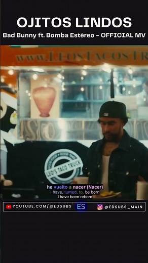 Bad Bunny ft. Bomba Estéreo - Ojitos Lindos (Video Oficial) - Spanish and English Lyrics (Letra)