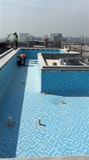 Swimming pool tile & granite installation work | #swimmingpool #tilework #finishing#ytshorts #shorts