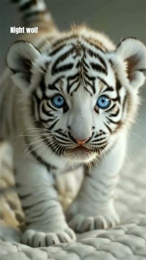 Watch this adorable white tiger cub explore and pounce! 🐾💙