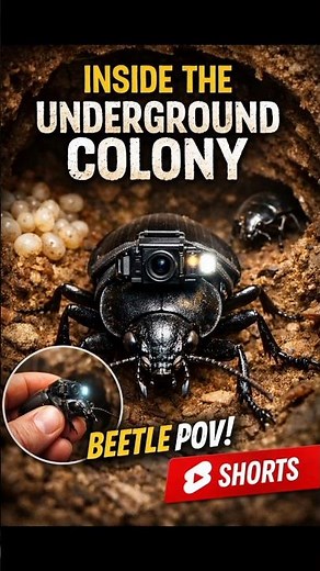 Ground Beetle POV: Inside a Hidden Underground Colony 🔬🐞 #GroundBeetle #POV #WildlifeDocumentary