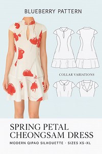 Cheongsam Dress Sewing Pattern PDF, Modern Qipao Pattern, Keyhole Collar Dress, Circle Skirt, Women Sizes 6-16 - Etsy