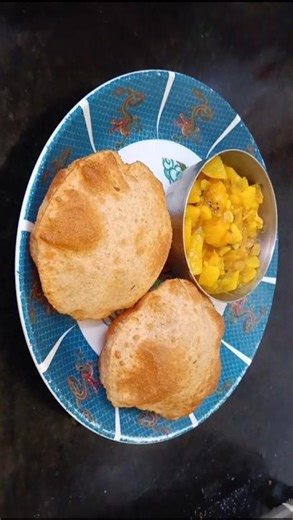 # Puri with Potato Sagu | South Indian Special # Hotel Style Breakfast Recipe 😋🔥#shorts