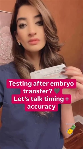Roohi Jeelani on Instagram: "When should you take a pregnancy test after an embryo transfer? I know I couldn’t wait! Timing matters not just for accuracy, but for protecting patients from unnecessary emotional highs and lows. Here is what the data shows: 🔬 Implantation timing: • Most blastocysts begin implanting 1–3 days after transfer • Complete implantation typically occurs by day 4–5 📈 hCG detection: • hCG enters the bloodstream about 2–3 days after implantation • Blood tests can usually de