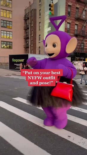 Tinky Winky at Fashion Week? It just makes sense. #NYFW #TTNYFW #OOTD