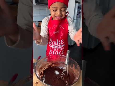 3 year old Autumn bakes brownies for the first time