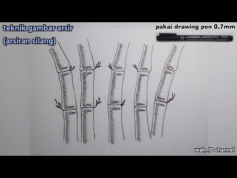 teknik gambar arsir | arsiran silang | hatching of drawing | gambar ruas pohon bambu @wah_idchannel