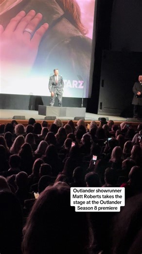#Outlander show runner Matt Roberts took the stage at the S8 premiere, followed by Sam and Caitriona….it's a long video (and apologies for the hand heldness lol) but WELL worth a watch. There was not a dry eye in the room! #outlanderseason8 #mattroberts #caitrionabalfe #samheughan