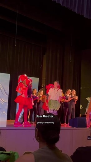 i didn’t realize how npc the ensemble looked im actually crine #fyp #theater #viral pls ignore my crab outfit this was 8th grade