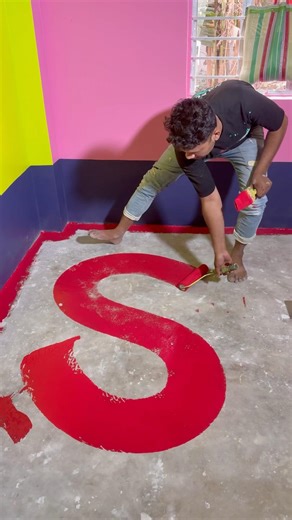 Wallpainting Fast Code 🏡 art #viralvideo #homedecor #shortfeed #wallart #trendingvideo #viral