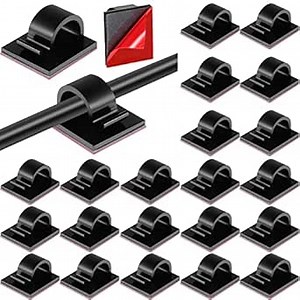 60 Pieces Mini Cable Clips Hooks Christmas Light Clips Self Adhesive Light Hooks Cord Clips for Desk Outdoor String Lights(Small,Black) | Self Adhesive Cord Clips Wire Holder Cable Organizer for Desk Wall Window Light Hooks for Christmas Outdoor String Lights