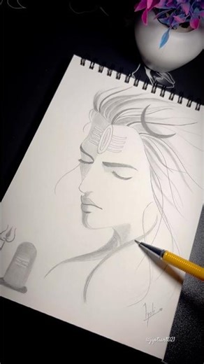 Shiv ji drawing❤️🕉️|pralayam song edit🔥#shorts#viral#trending#edit#art#mahadev#ranakumbha#ytshorts