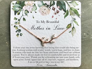 Mother in Law Gift Christmas - Message Card With Necklace for Birthday, Mothers Day, Jewelry Gifts for Mother in Law Wedding Gift From Bride - Etsy