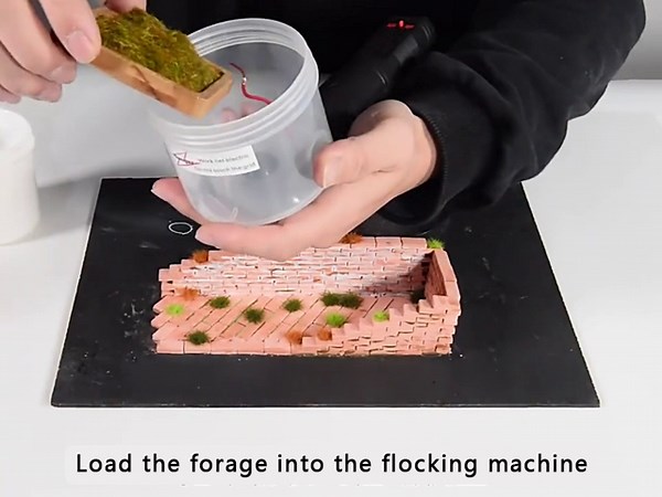 Mini Static Grass Flocking, Four Colors Mini Applicator for Flocking Machine, ABS Applicator with Anti-Slip Handle for DIY Scenic Modelling Sand Table Modelling Craft