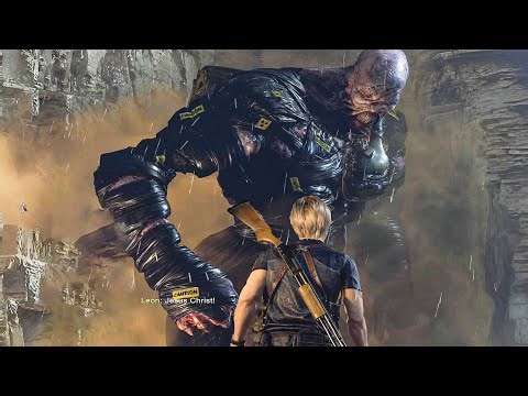 Leon Vs NEMESIS Boss Fight Scene 4K60FPS Gameplay