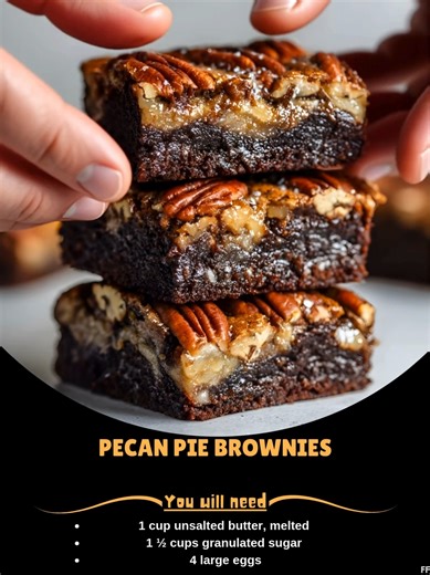 4.4K views | Pecan  Pie Brownies Rich, fudgy brownies meet gooey pecan pie topping in this decadent layered dessert that’s a total showstopper. Ingredients: For the brownie layer: 1 cup unsalted butter, melted 1 ½ cups granulated sugar 4 large eggs 1 teaspoon vanilla extract 1 cup all-purpose flour ..... Full Recipe in Coʍmеոτ   | Tasty Recipes | Facebook