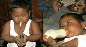 Chain-smoking tot in rehab for nicotine addiction