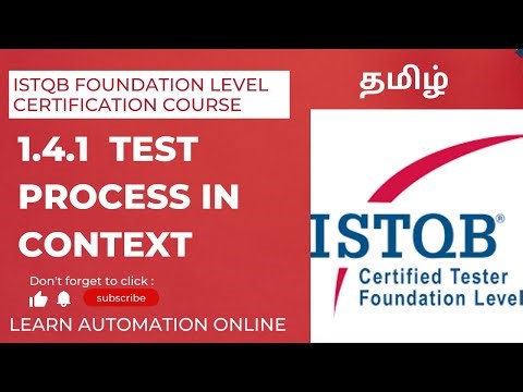 ISTQB Certification Course | Foundation Level | 1.4.1 | Test Process in Context | Tamil