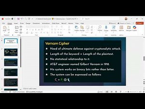 Lec-21 - Network Security - (Polyalphabetic Cipher (Vernam Cipher))
