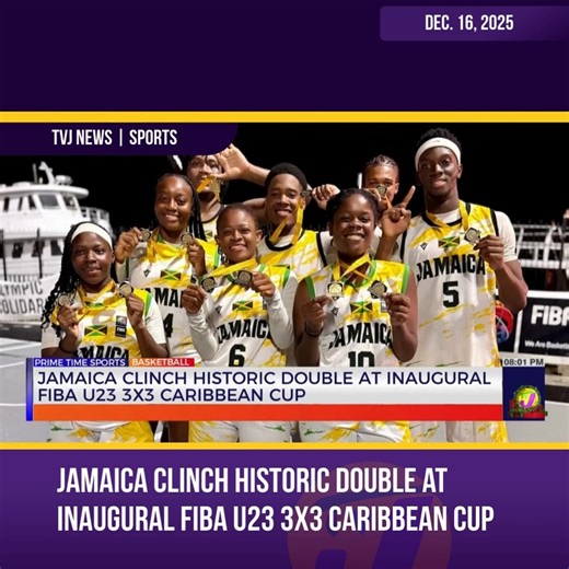 Television Jamaica/Radio Jamaica News Centre on Instagram: "Jamaica clinched a historic double at the inaugural FIBA U23 3x3 Caribbean Cup in The Bahamas from December 10–14, delivering a standout performance as both the men’s and women’s teams captured championship honours in their respective competitions. #tvjsports"