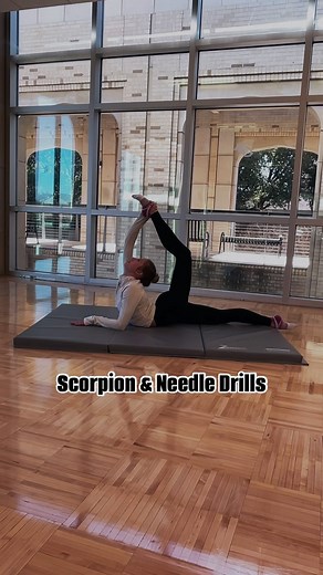 Shelby McNamara | FlexAbilities on Instagram: "Learn how to perfect your scorpion/ring/needle position with these drills! I always tell my students that if you can learn how to catch the foot with your opposite hand, you will be miles ahead of everyone else. Catching with the opposite hand helps keep your upper body square and forces you to arch using both side of the back. ✨"