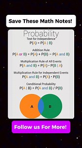 Useful Probability Math Notes That You Should Know! ❤️ Don't forget to follow for more. Thank you po😊❤️ Please Support our YouTube channel👇👇 https://youtube.com/@MathTricksTutorialVideos?si=43GRJ8JqTQAzRwbw #mathnotes #mathematics #mathtricks #MathTricksTutorial #maths #mathtrick #mathtutorial #basicmath #basicmathreview #viral #trending #educational #mathshortcut #mathhacks #tutorial #lovemath #mathematicstutorial #mathreview #reels #reelsvideo #reelsviral #reelsfb #fyp | Math Tricks Tutoria