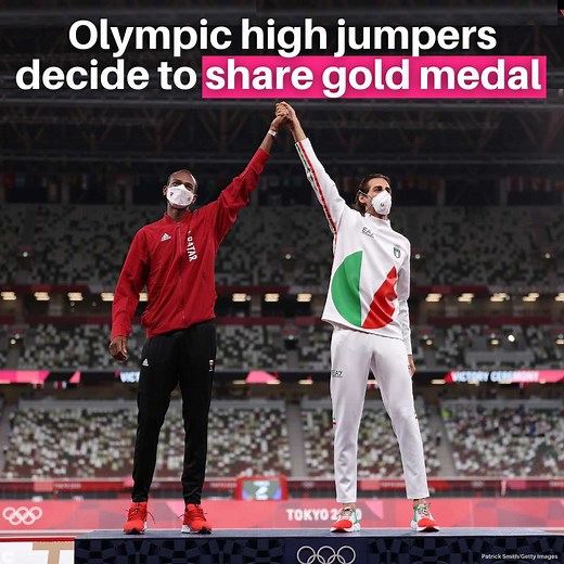 43K views · 225 reactions | It’s not every day you tie your friend for a gold medal at the Olympics. High jumpers Gianmarco Tamberi of Italy and Mutaz Barshim of Qatar opted to settle their competition at the Tokyo Games on Sunday with a tie instead of a jump-off. The pair have been friends for over ten years after first meeting at the World Junior Championships in 2010, according to USA Today. For more: https://chdr.tv/xs4 | Cheddar Gadgets | Facebook