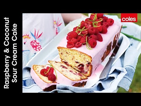 Raspberry & Coconut Sour Cream Cake