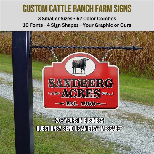 Custom Family Farm Sign: Cattle Ranch, Estate Signage - Etsy