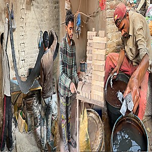 16M views · 10K reactions | How Car Brake Shoe Lining are made | Mass Production of Car Brake Shoe Leather | Manufacturing Brake Shoe Pad #HowCar #BrakeShoe #made #MassProduction #CarBrake #BrakeShoe #ShoeLeather #Manufacturing | Pakistani truck | Facebook