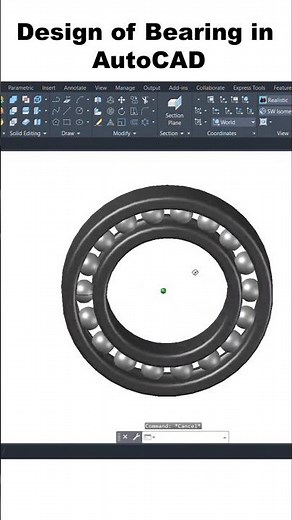Design of Bearing in AutoCAD | AutoCAD 3D Modelling #trending #cad #tutorial