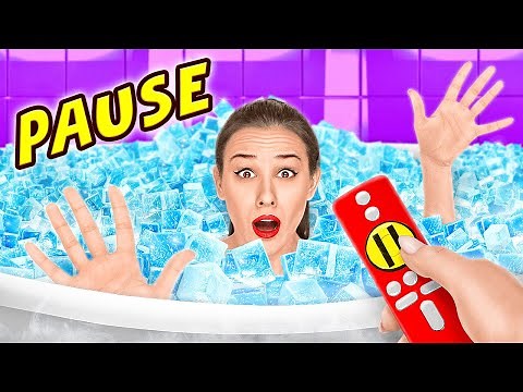 EXTREME PAUSE CHALLENGE FOR 24 HOURS | Little Sister Controls Me! Funny Situations By 123GO! SCHOOL