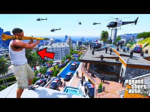 The Police Raided Franklin's House in GTA 5 | SHINCHAN and CHOP