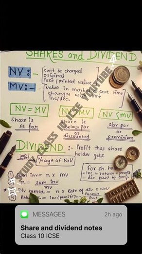 Share and dividend class 10 icse maths bairds formula list