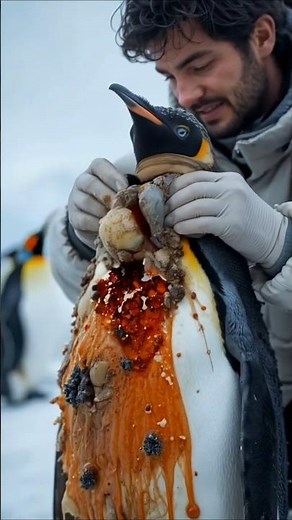 Volunteer Pulls Infection from Penguin and It Explodes in Pus! #penguin #Antarctica