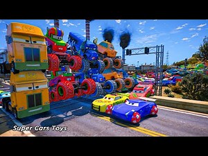 Disney Cars 3 McQueen Jerry Recycled Batteries Monster Trucks Miss Fritter Jackson Storm and Friends