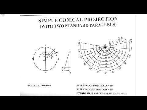 simple conical projection ( with two standard parallel )