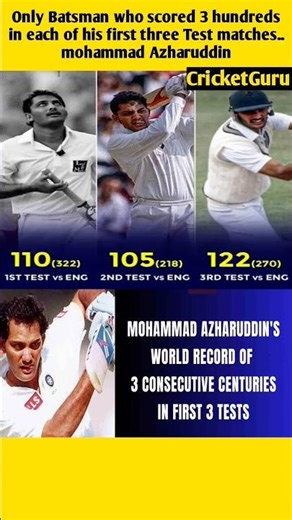 🔥 UNREAL RECORD! Mohammad Azharuddin – 3 Centuries in First 3 Test Matches 🏏👑