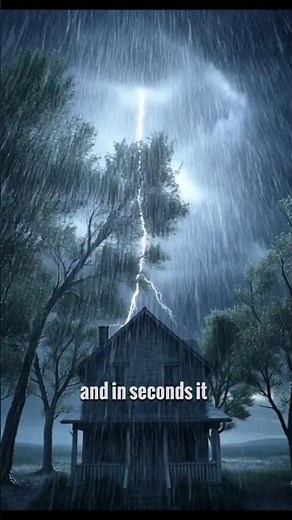 Lightning Hit This House... Watch What Happened ⚡😱 #shorts #lightning #electricity