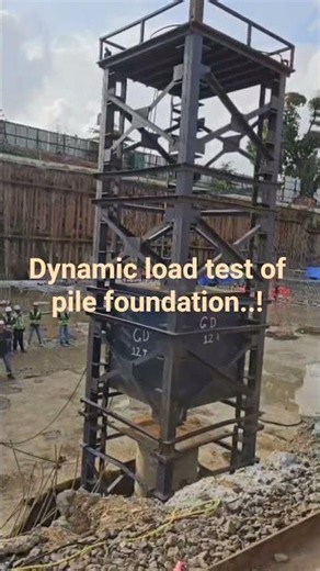Dynamic load test of pile foundation💪🧿♥️ #engineering #construction #piles #loadtesting