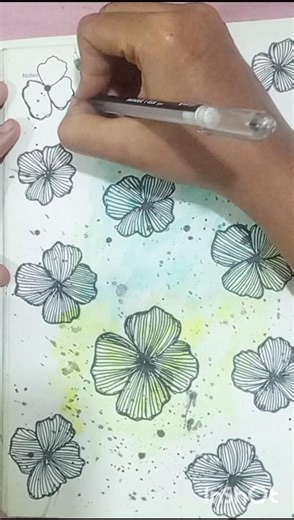 Beautiful Flower Line Art Drawing | Easy Floral Doodle Art # shorts video