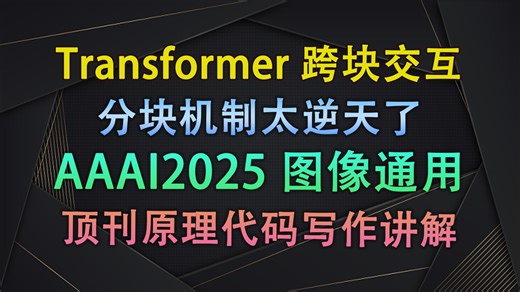 Transformer全局贵？CNN局部弱？分块空间注意力封神！兼顾局部 + 长程依赖| 即插即用模块与论文写作【V1代码讲解195】_哔哩哔哩_bilibili