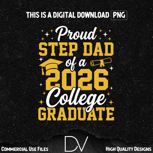 Proud Step Dad 2026 Graduate PNG, Graduation Party Gift (digital Download) - Etsy