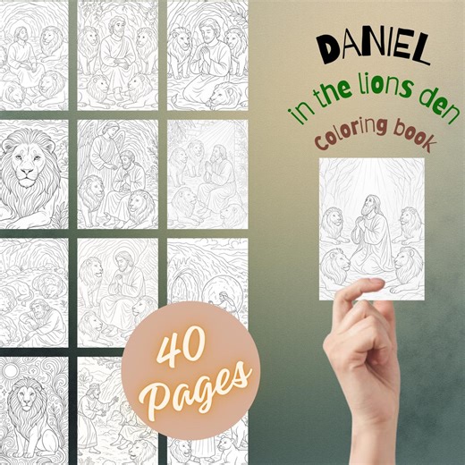 Daniel in the Lions Den Coloring Pages | Bible Story Coloring Pages | Daniel 6 | Sunday School Church Activity | Printable PDF - Etsy